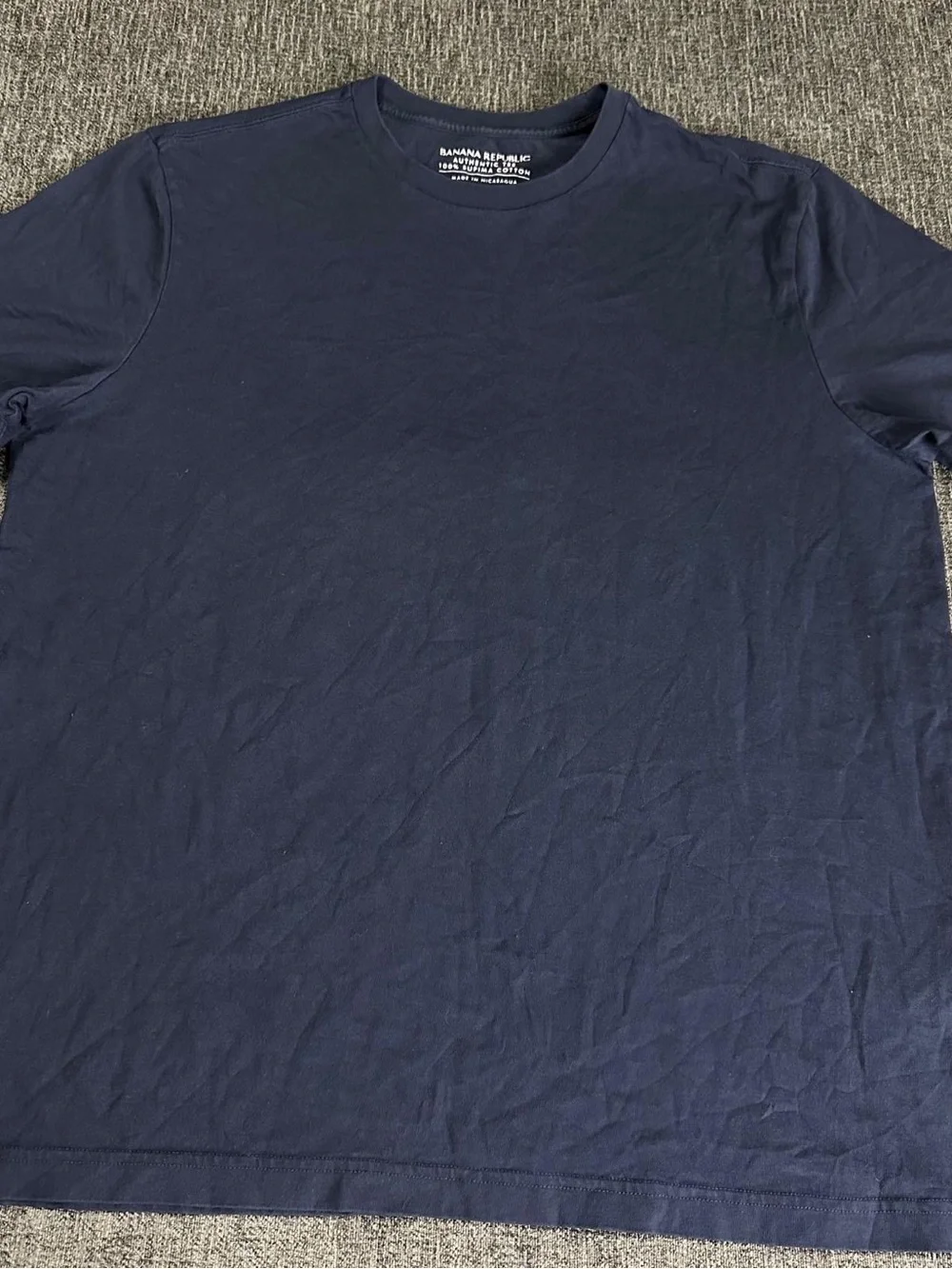 Banana Republic Luxe Touch Tee Men XL Black 100% Cotton Crew Neck T-Shirt Basic